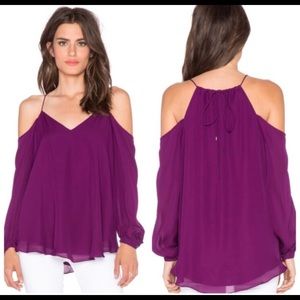 HAUTE HIPPIE Plum Cold Shoulder MEDIUM NWOT $325